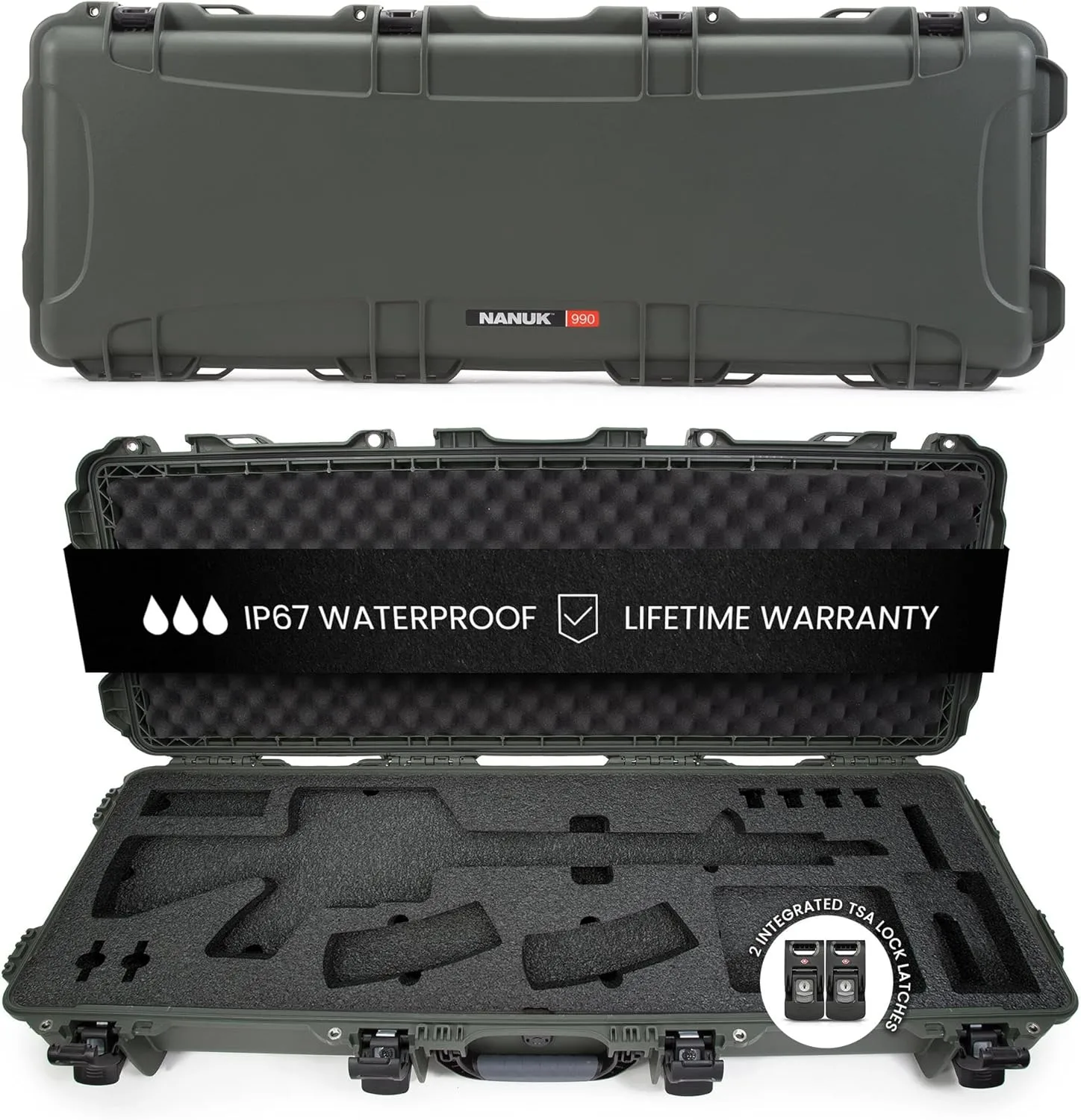 NANUK 985/990 Hard Case with Wheels & Custom Foam Insert