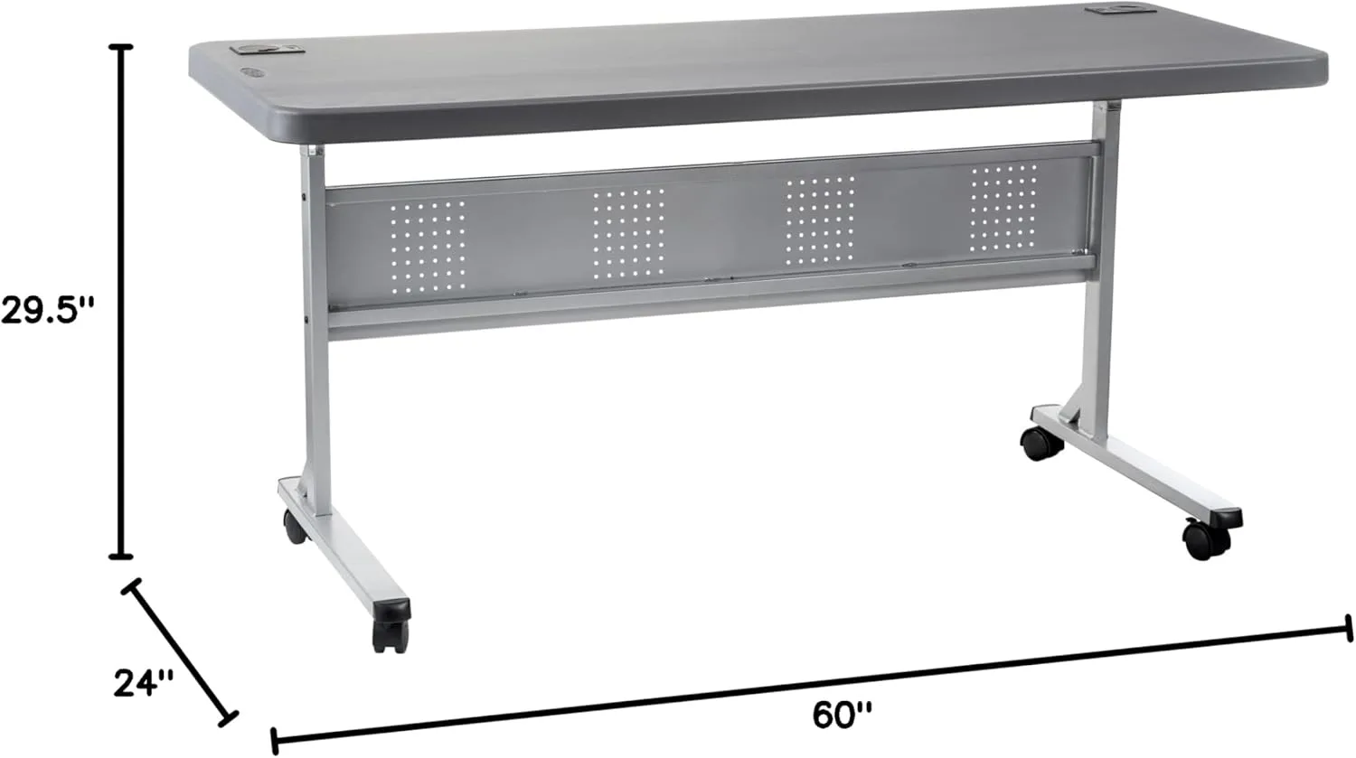 National Public Seating, 24x60 Flip-N-Store Training Table, Charcoal, Height 29.5 in, Model# BPFT-2460-20