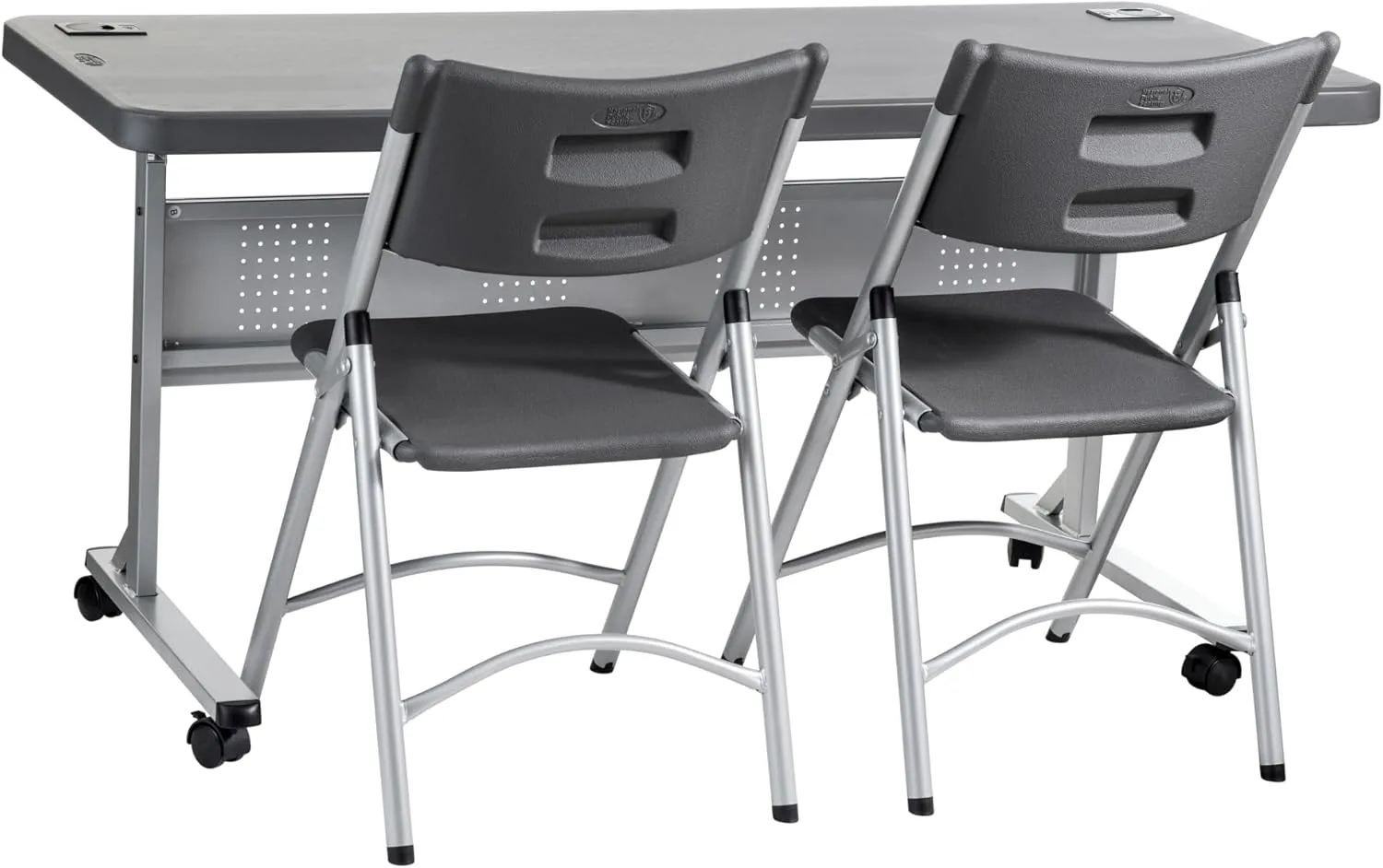 National Public Seating, 24x60 Flip-N-Store Training Table, Charcoal, Height 29.5 in, Model# BPFT-2460-20