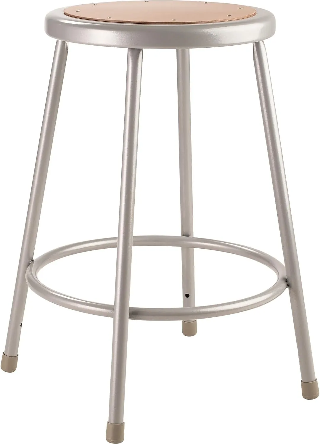 National Public Seating NPS 6200 Series 24-inch Heavy Duty Steel Stool, Gray -2 Pack (6224/2)
