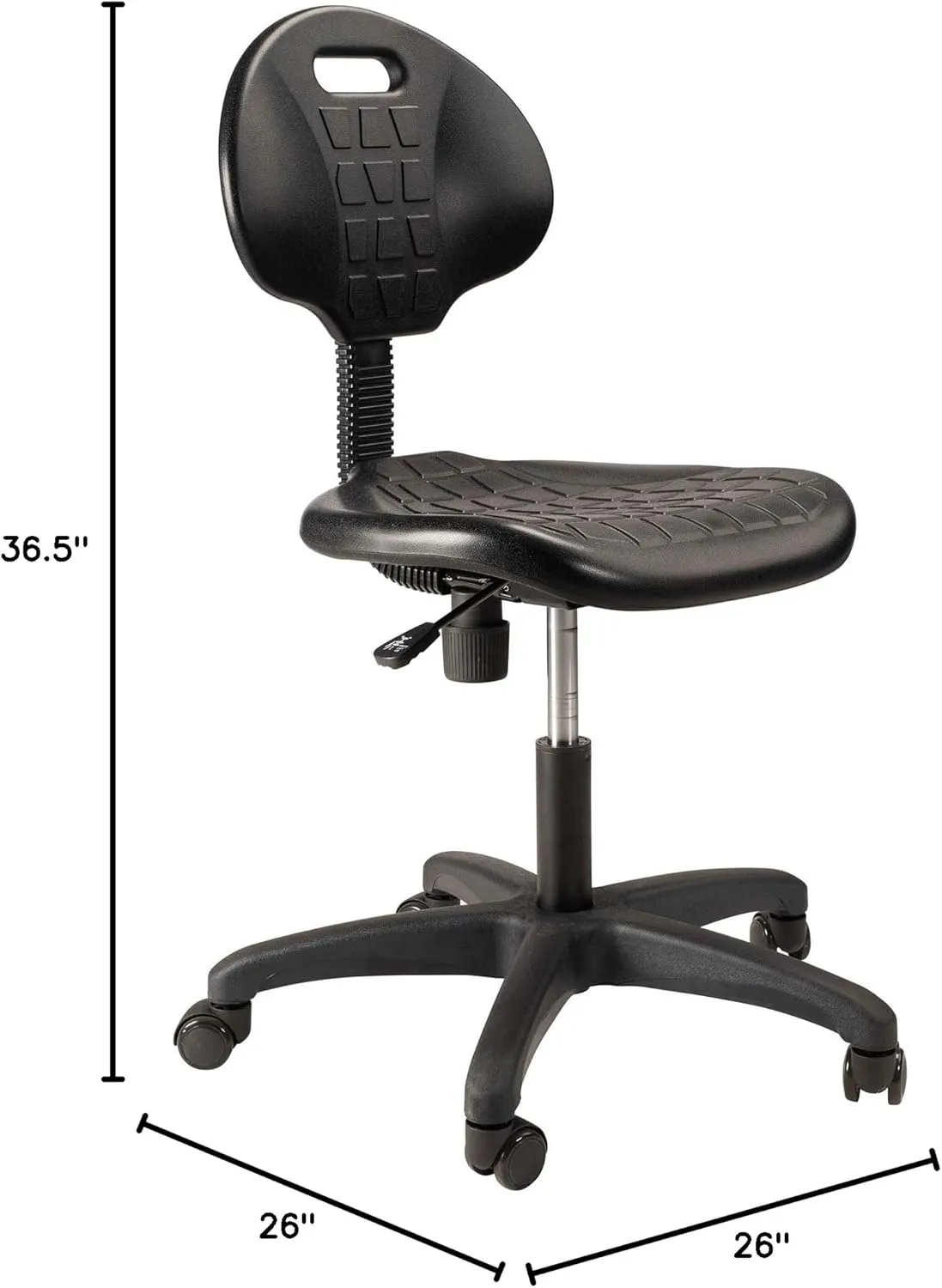 National Public Seating Ribbed Ventilation Design Height Adjustable Task Chair with Polyurethane Seat and Waterfall Edge