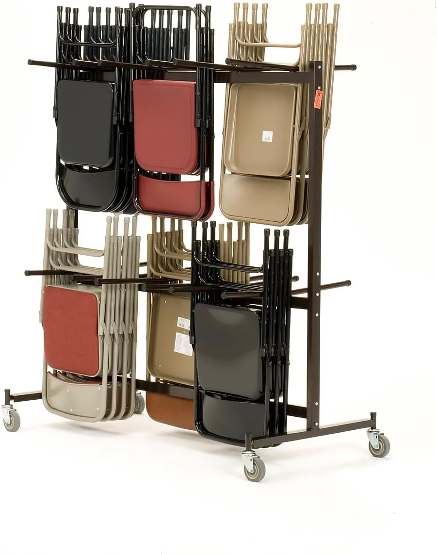National Public Seating Folding Chair Dolly For 84 Chairs, 70inH x 67inW x 33-1/4inD, Brown