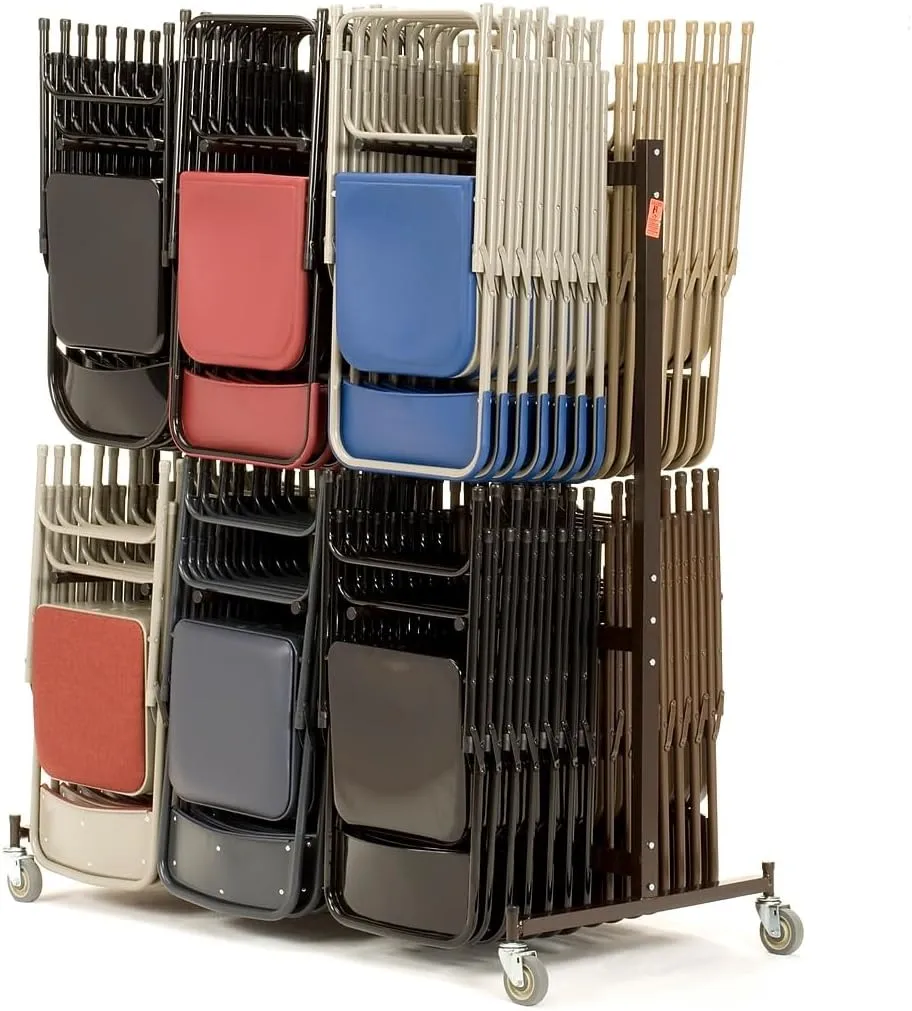 National Public Seating Folding Chair Dolly For 84 Chairs, 70inH x 67inW x 33-1/4inD, Brown