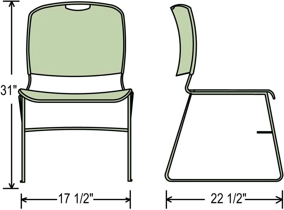 National Public Seating 8500 Stack Chair - Navy Blue