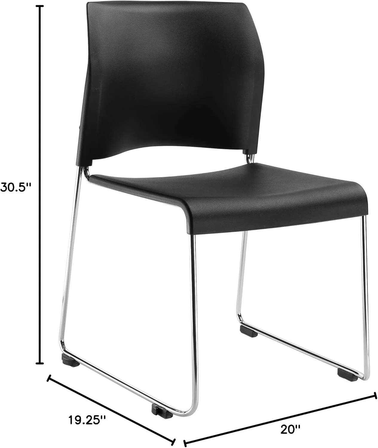 National Public Seating 8800 Series Plastic Cafetorium Chair 21.75" x 20" x 30.5"- Black