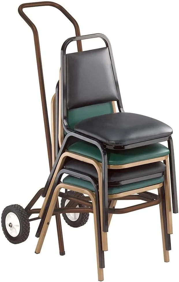 National Public Seating 9110-B 9100 Series Value Stacking Chair - Set of 4 - Black Frame/Black Vinyl