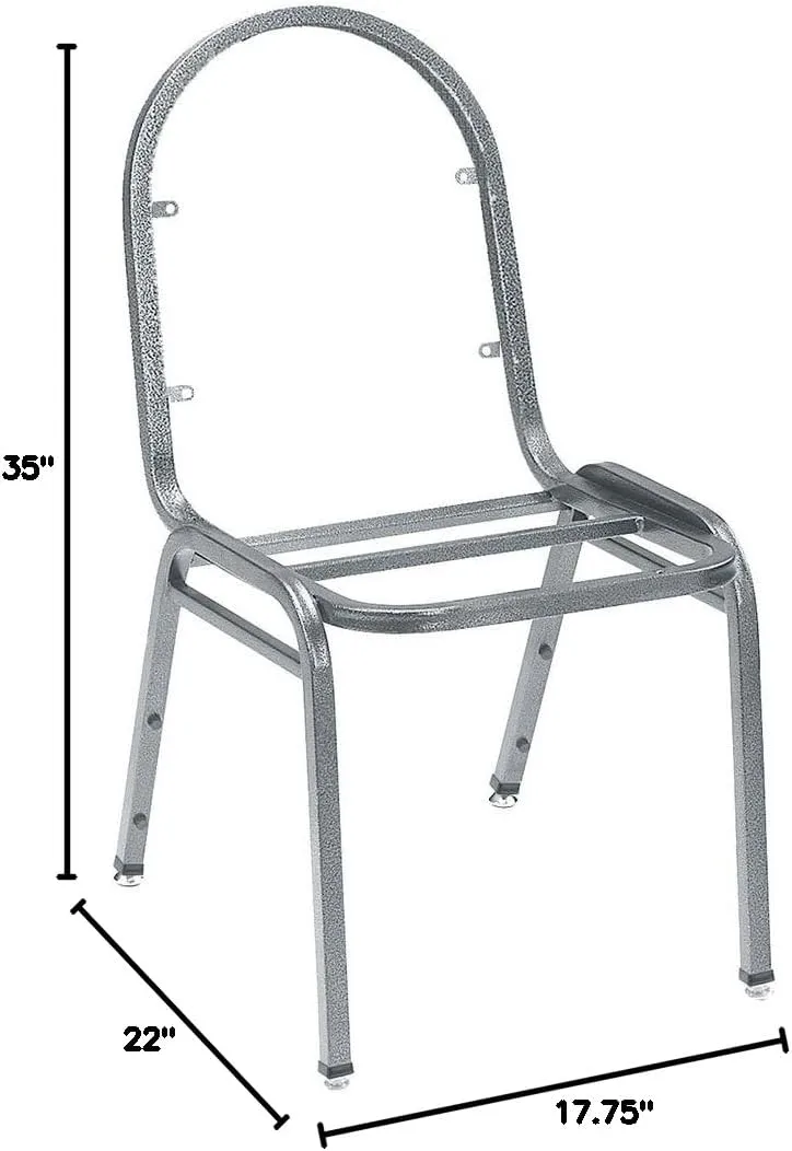 National Public Seating Dome-Back Stacking Chairs, Vinyl, Midnight Blue/Silvervein, Set of 2 - Model 9204-SV/2