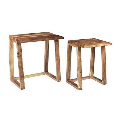 Set of 2 Solid Wood Nesting Tables - Natural Acacia Side & End Tables