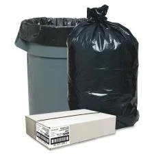 Nature Saver Heavy-Duty Recycled Trash Can Liners, 33 Gal, 1.25 mil, 33 x 49 in, Black, 100/Box
