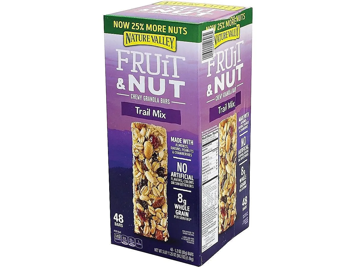 Nature Valley Chewy Fruit and Nut Granola Bars, Trail Mix Snack Bars, 48 ct, 57.6 OZ Fruit and Nut 1.2 Ounce (Pack of 1)