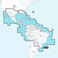 Navionics NASA004L - Mexico, Caribbean to Brazil - Navionics+