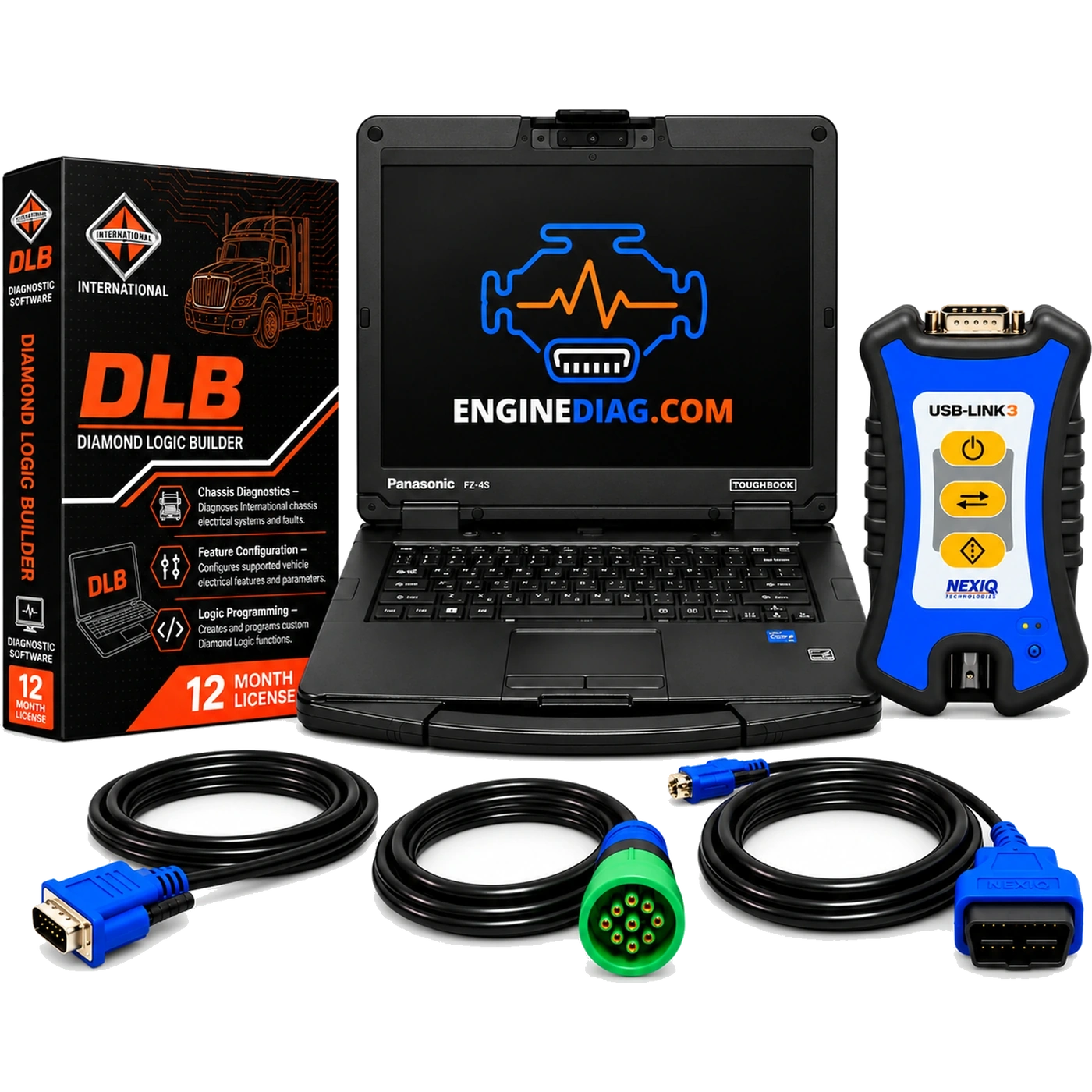 Navistar Diamond Logic Builder (DLB) + NEXIQ USB-Link 3 Diagnostic Laptop Kit