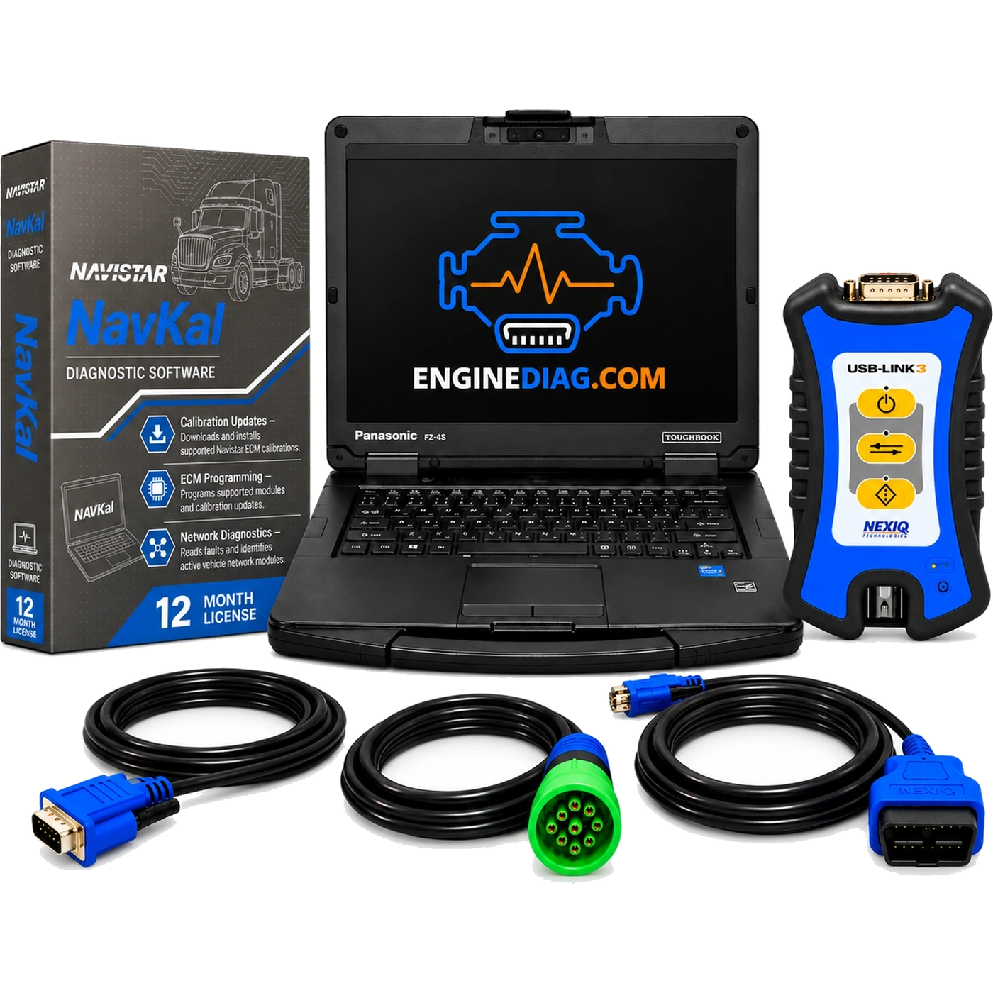 Navistar NavKal + NEXIQ USB-Link 3 Diagnostic Laptop Kit