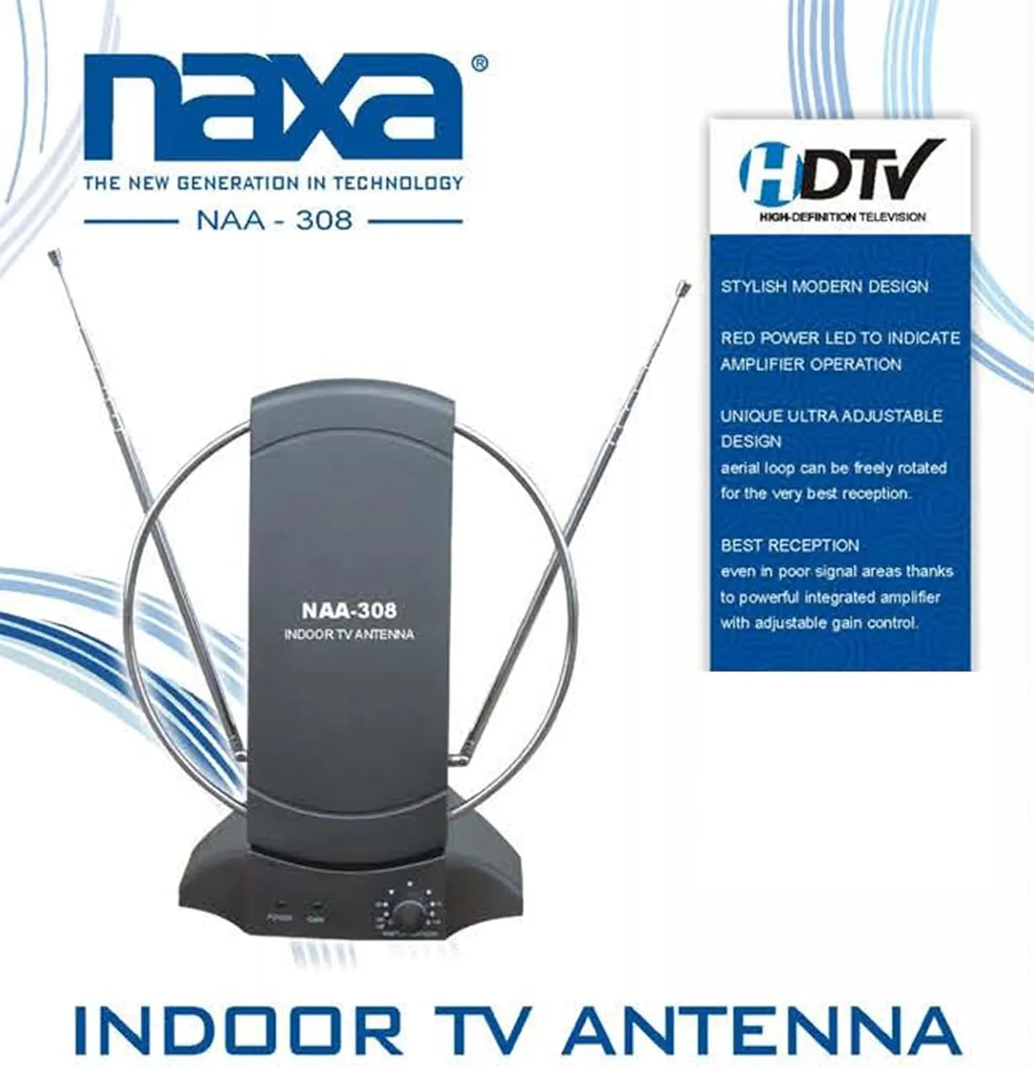Naxa High-Powered Amplified HDTV/ATSC Antenna