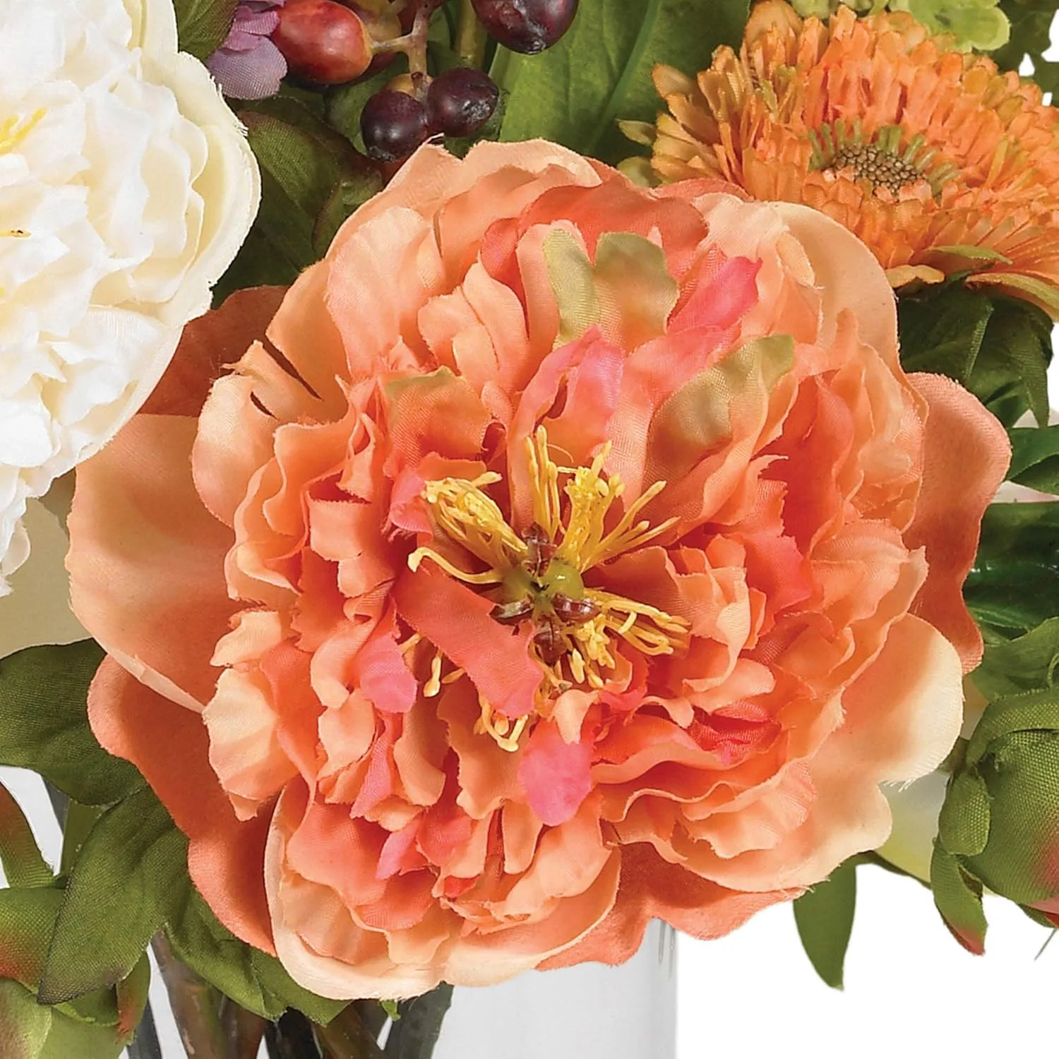 Nearly Natural 4689 Mini Peony Silk Arrangement, Assorted 10 x 10 x 10 Arrangement