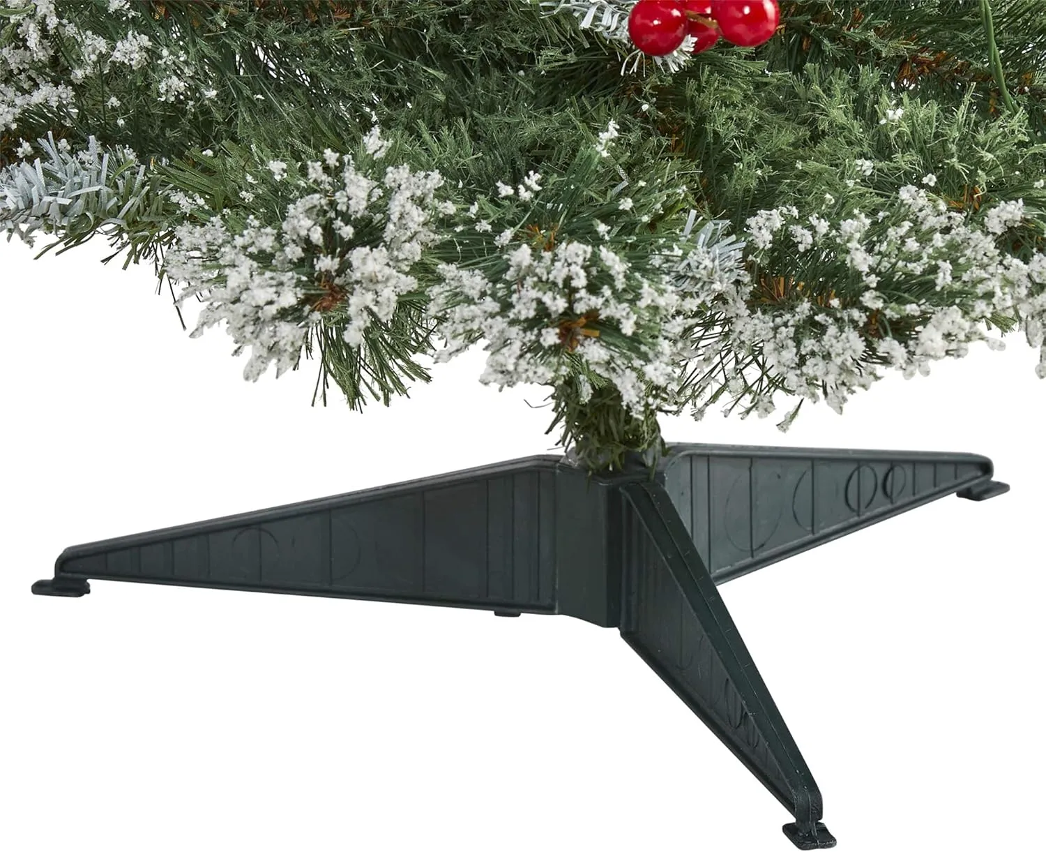 Nearly Natural 3ft. Frosted Swiss Pine Artificial Christmas Tree with 50 Clear LED Lights and Berries