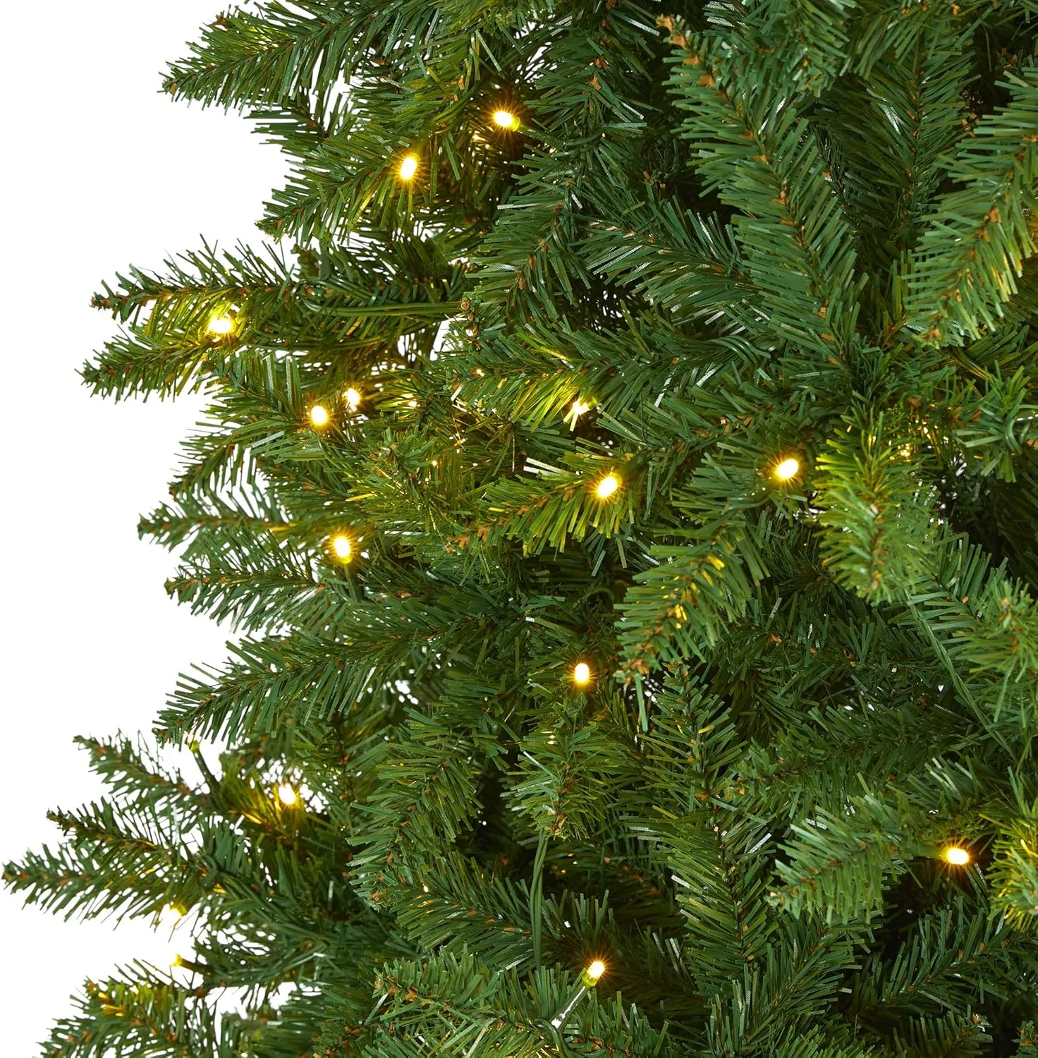 Nearly Natural 9ft. Slim Green Mountain Pine Artificial Christmas Tree with 600 Clear LED Lights 9ft Green