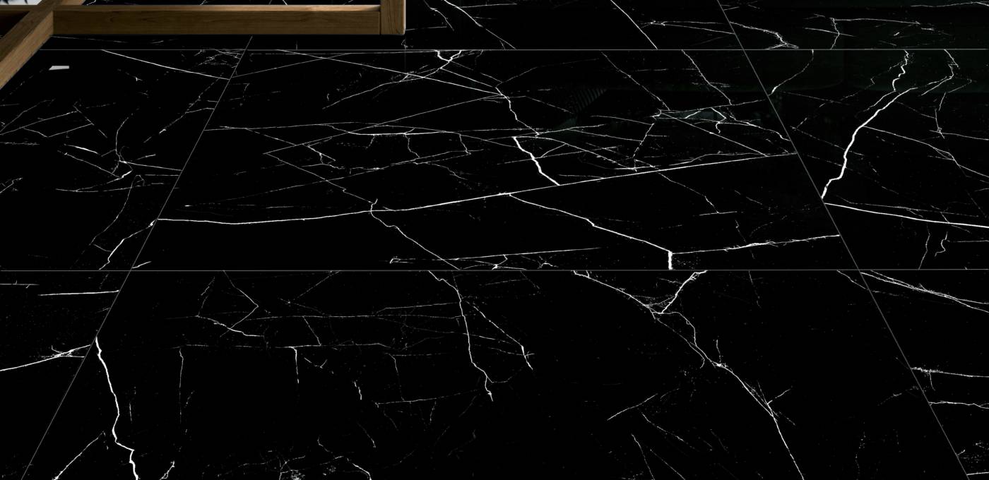 gresie PORTELANATA, MUSE NERO MARQUINA SAT 60X120, mp/cutie 1.44