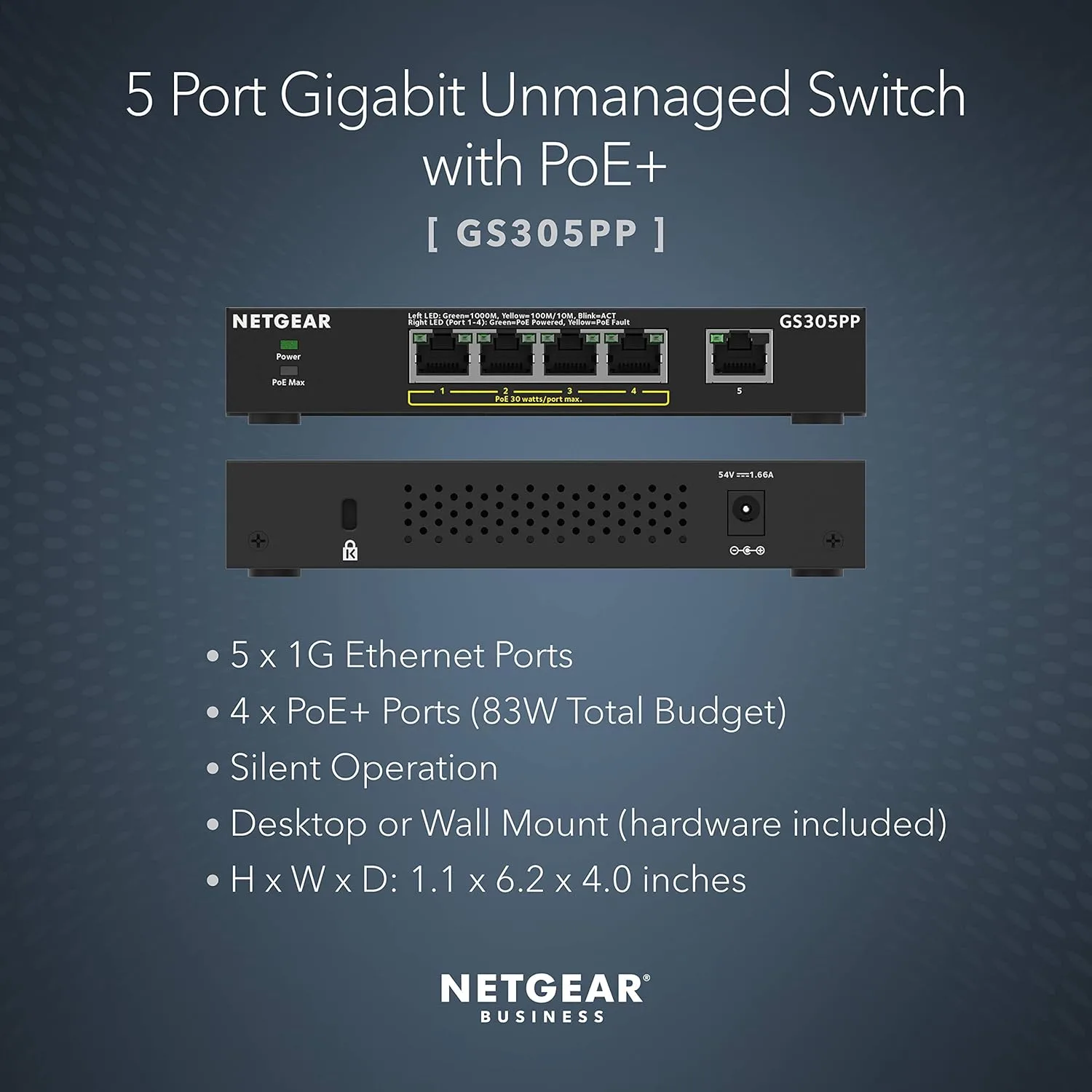 NETGEAR Gigabit Ethernet Unmanaged PoE+ Switches