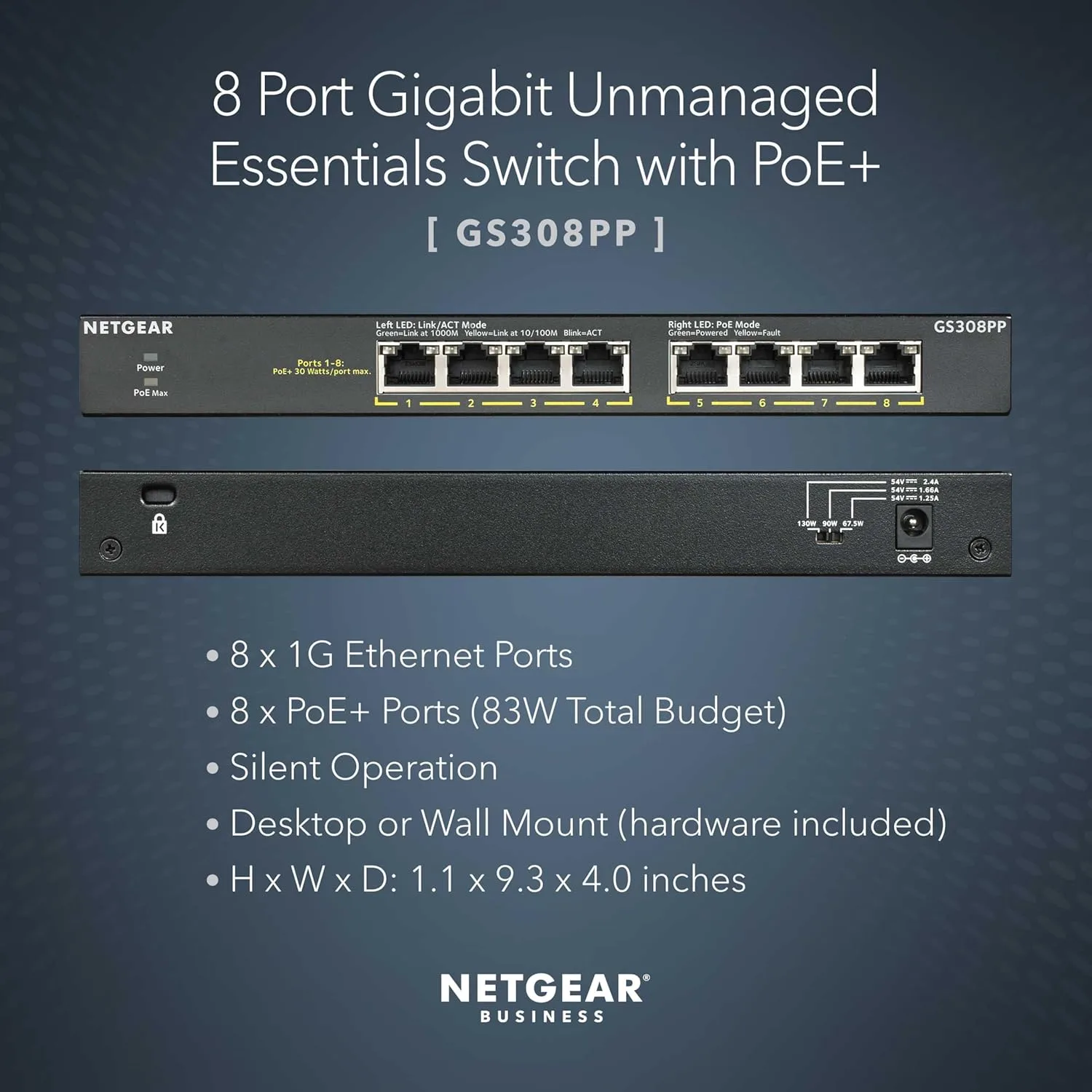NETGEAR Gigabit Ethernet Unmanaged PoE+ Switches