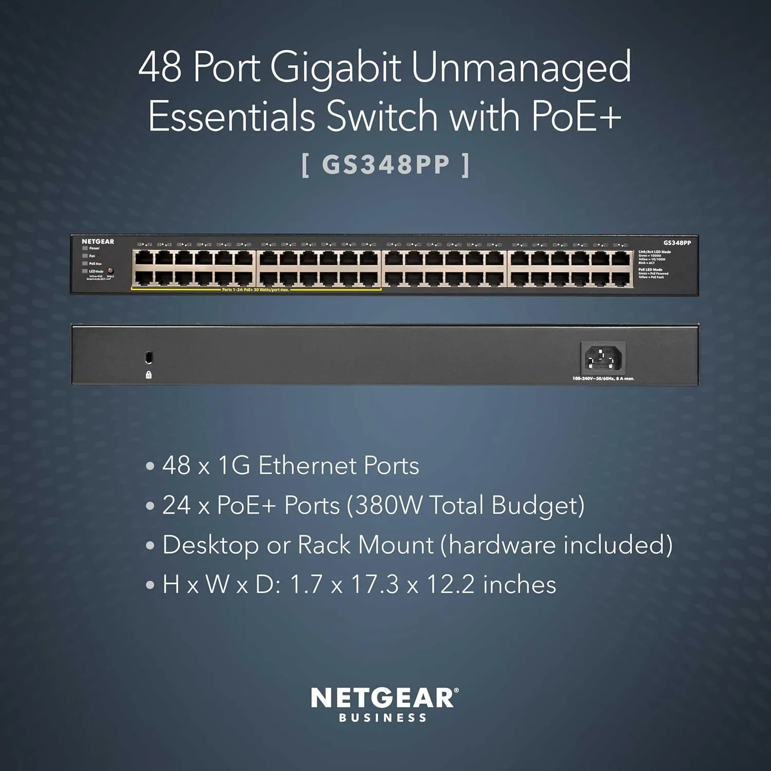NETGEAR Gigabit Ethernet Unmanaged PoE+ Switches