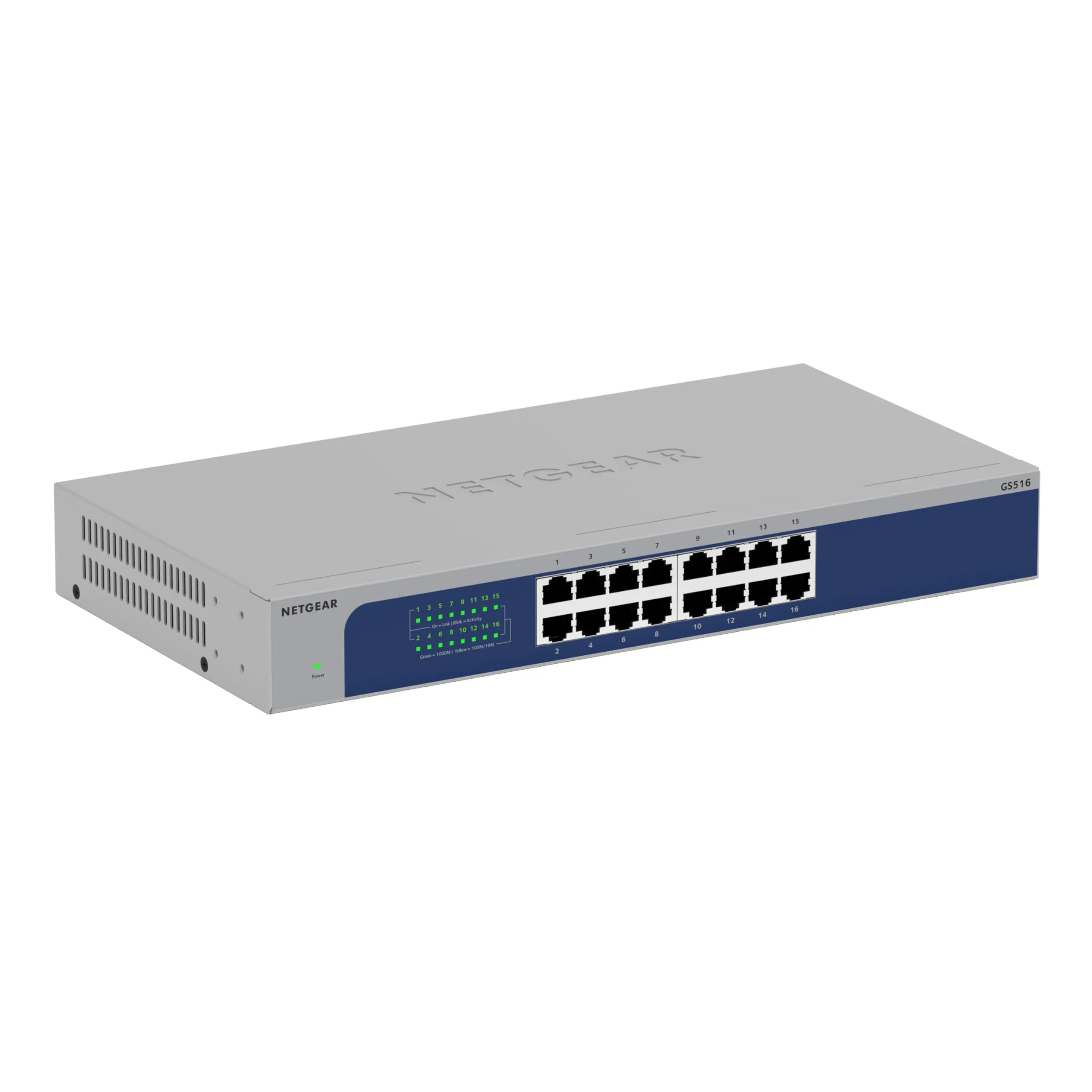 NETGEAR 16-Port Gigabit Ethernet Unmanaged Switch (GS516) – Desktop, Wall, or Rackmount, and Limited Lifetime Protection