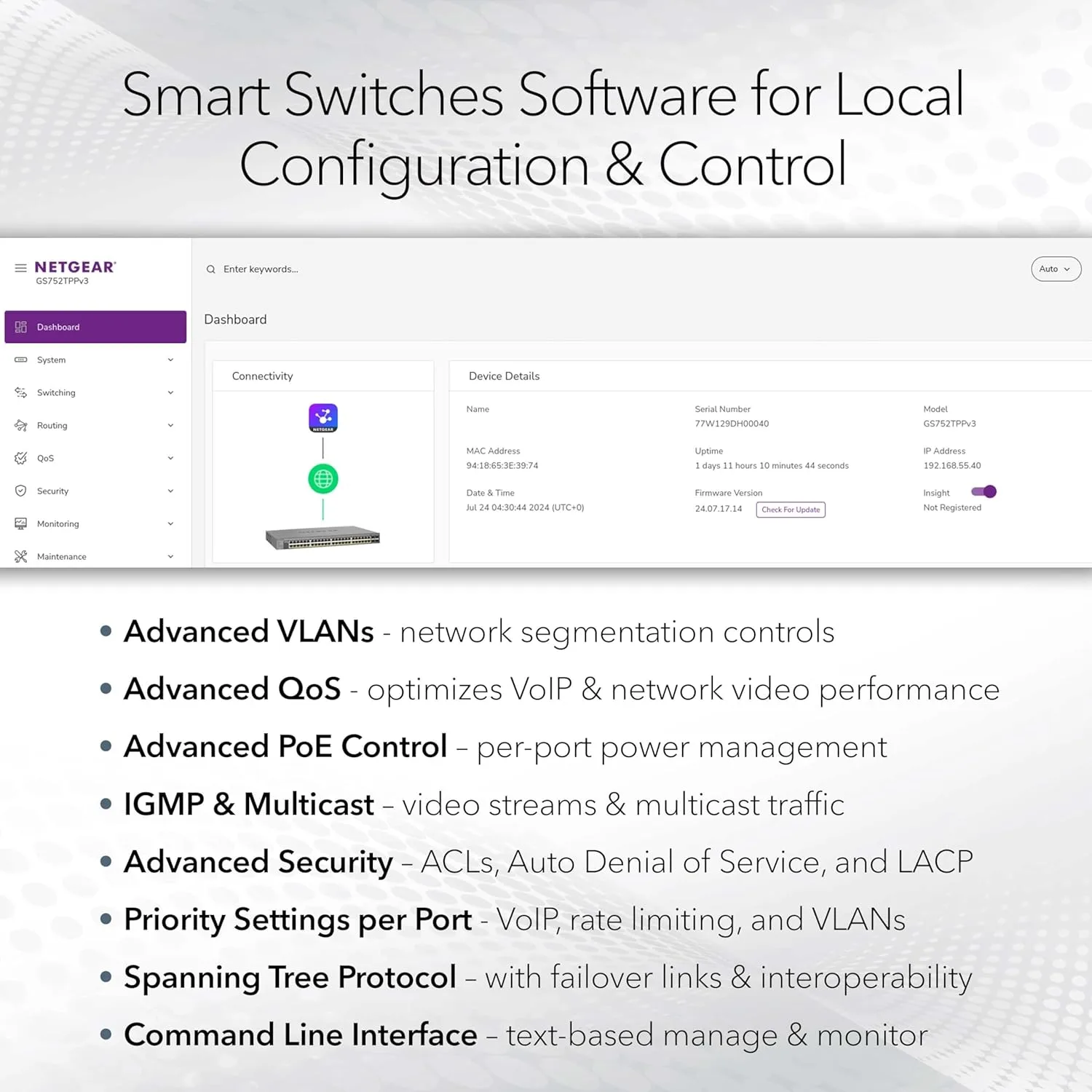NETGEAR XS724TM 28-Port 10G/Multi-Gigabit Smart Managed Switch