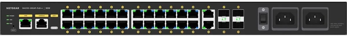 Netgear AV Line M4250-26G4F-PoE++ 30-Port 1440W Managed Switch