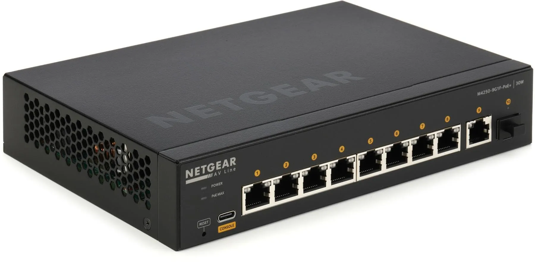 NETGEAR AV LINE M4250-9G1F PoE+ 9-Port Desktop Switch (GSM4210PD-100NAS)