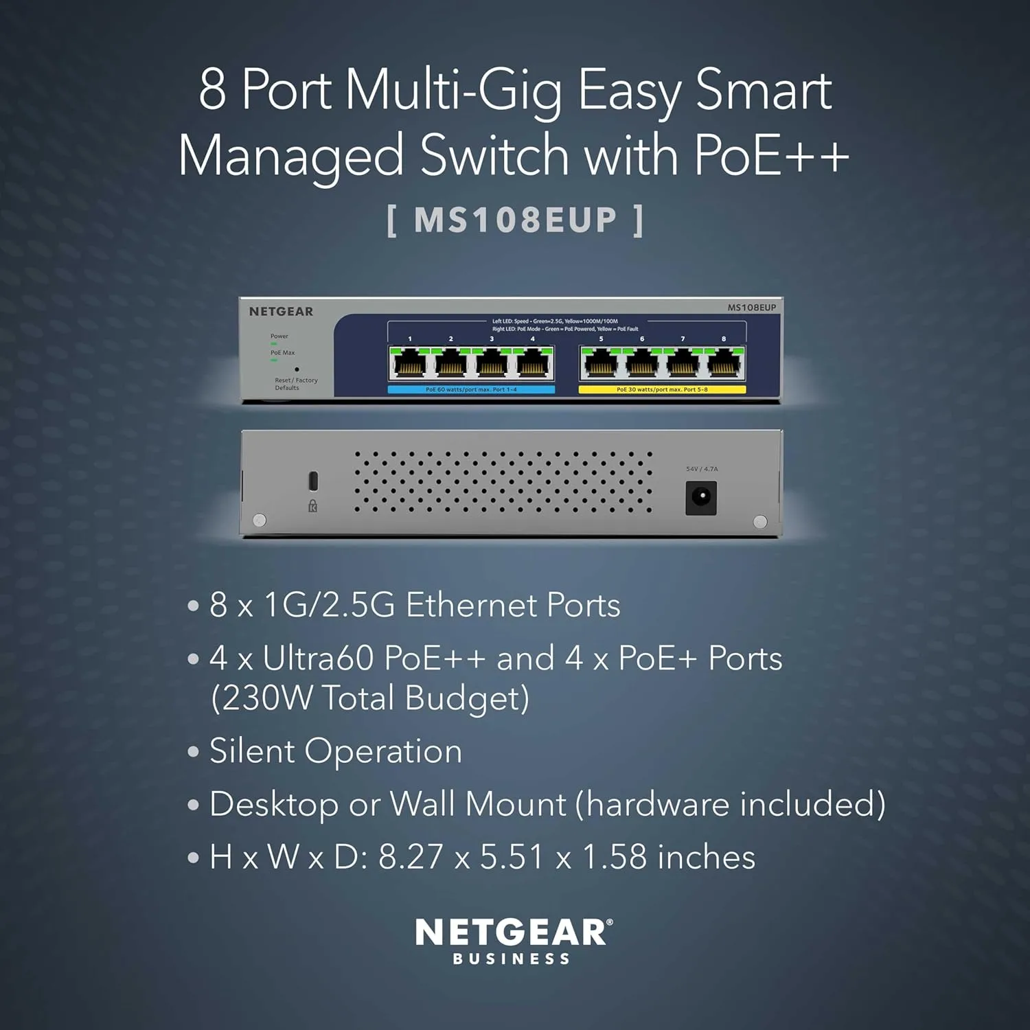 NETGEAR PoE+/PoE++ Gigabit Multi-Gigabit Easy Smart Managed Plus Switches