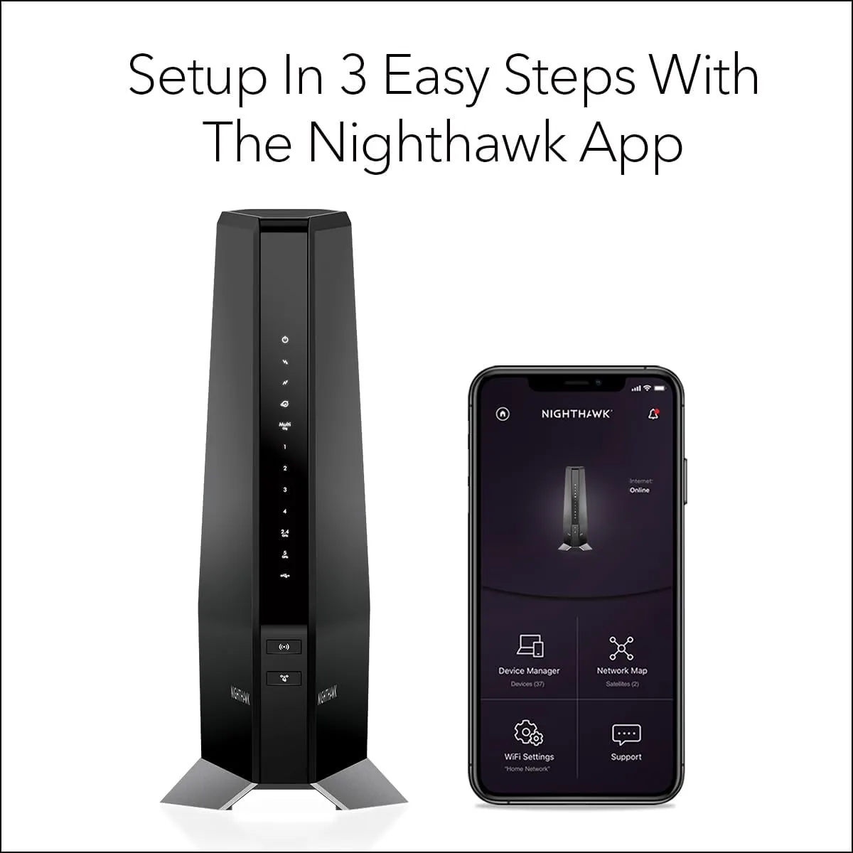 NETGEAR Nighthawk CAX80 Cable Modem & WiFi 6 Router (CAX80-100NAS)