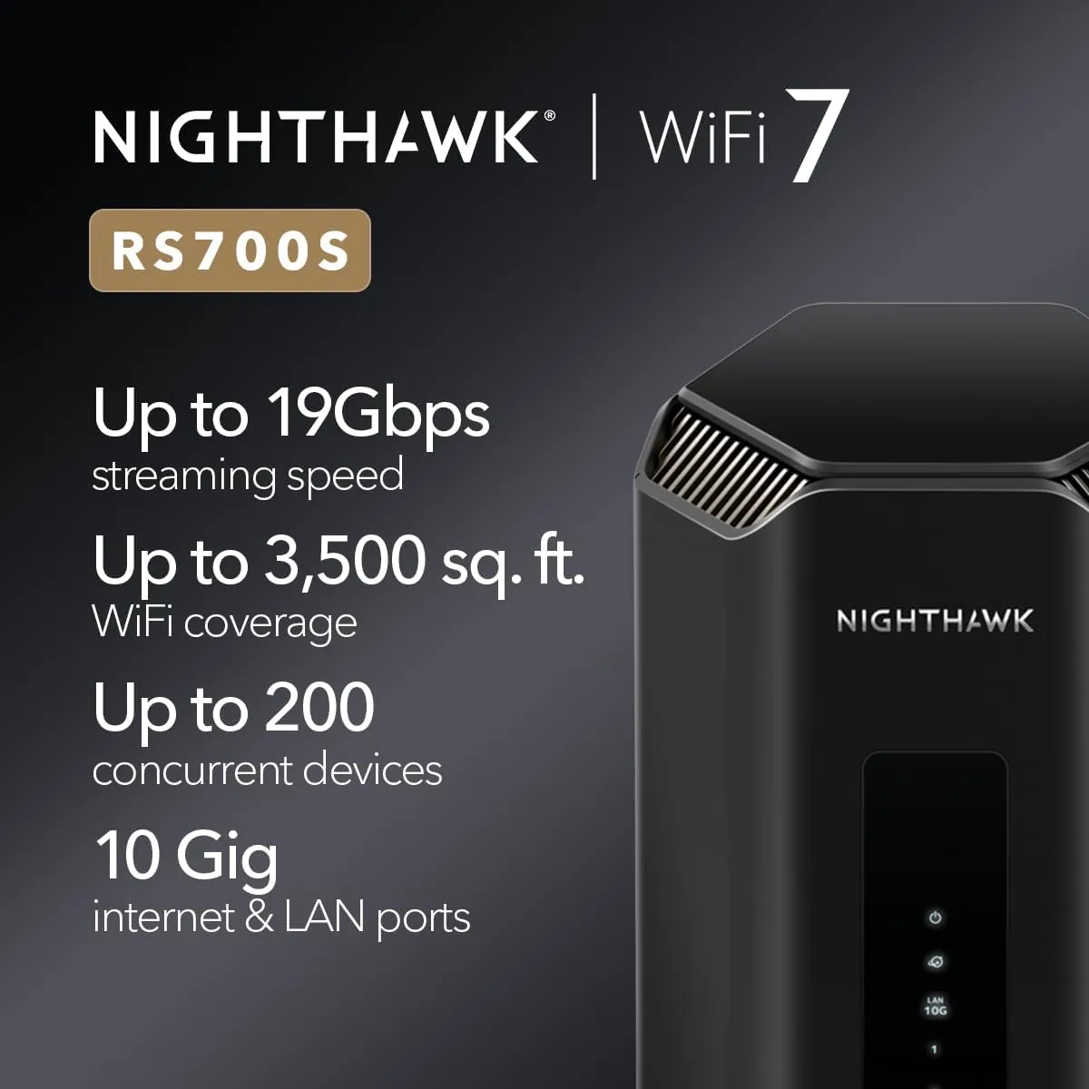 NETGEAR Nighthawk Tri-Band WiFi 7 Router with 10G Port