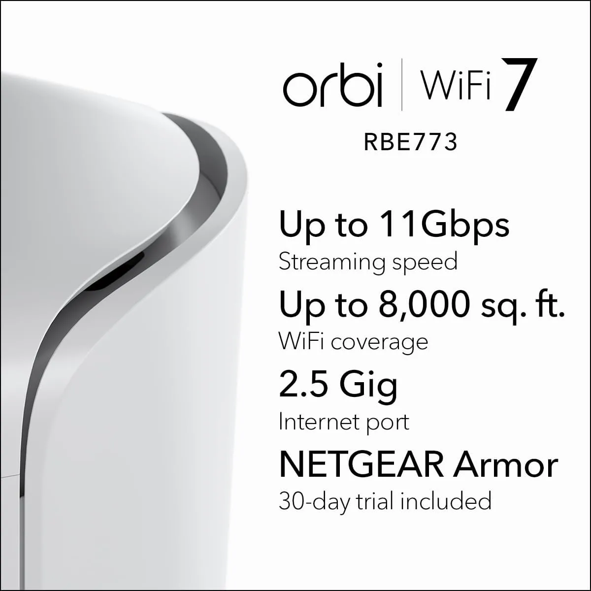 NETGEAR Orbi 770 Tri-Band WiFi 7 Mesh System (RBE773) – Router + 2 Satellites, Up to 11Gbps