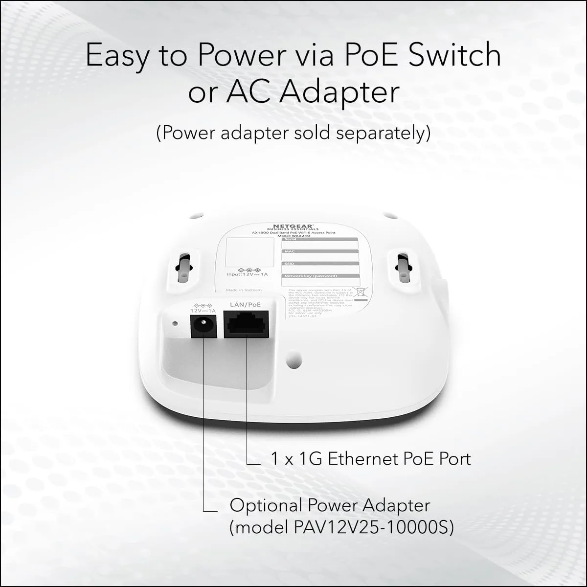 NETGEAR WAX210 WiFi 6 AX1800 Dual-Band Access Point