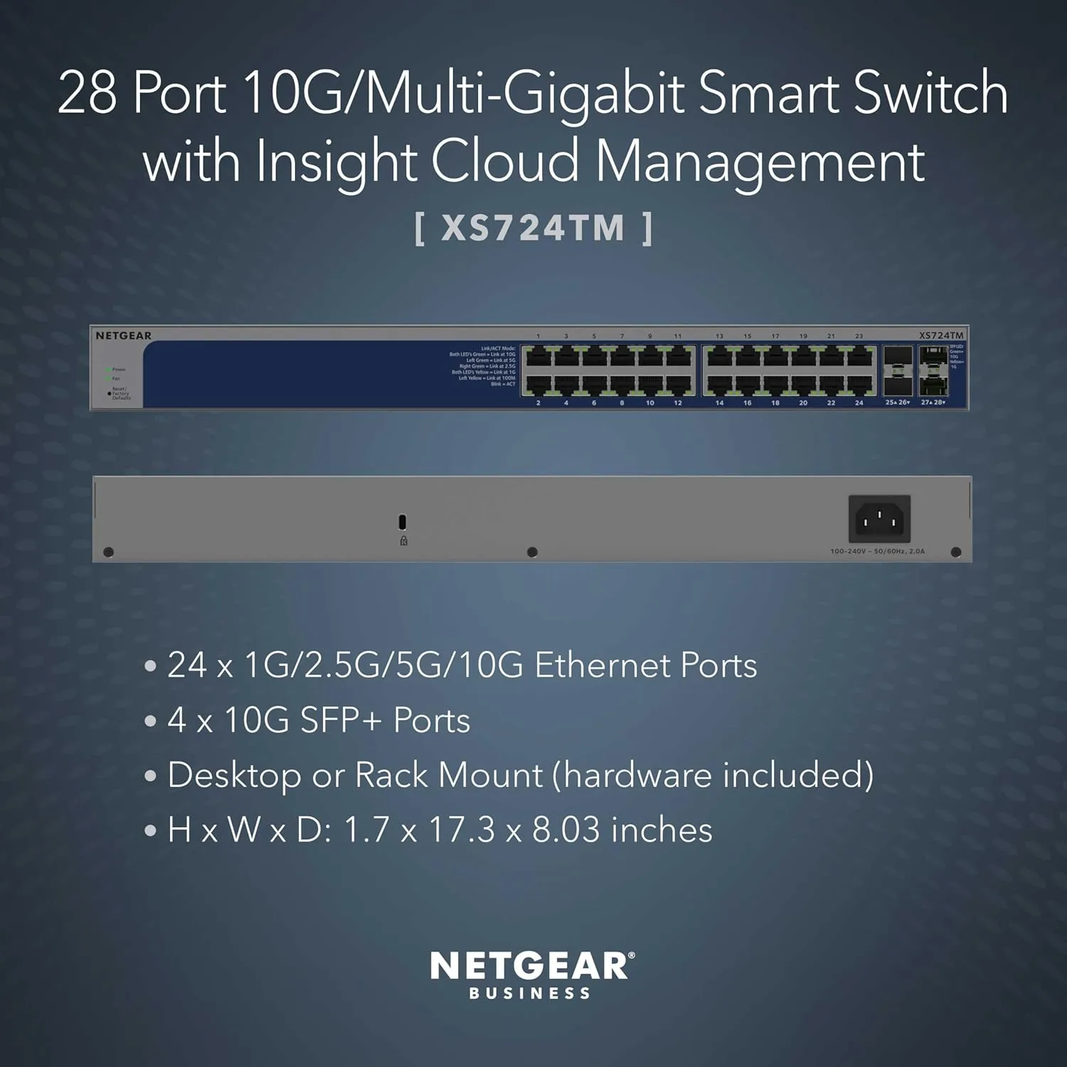 NETGEAR XS724TM 28-Port 10G/Multi-Gigabit Smart Managed Switch
