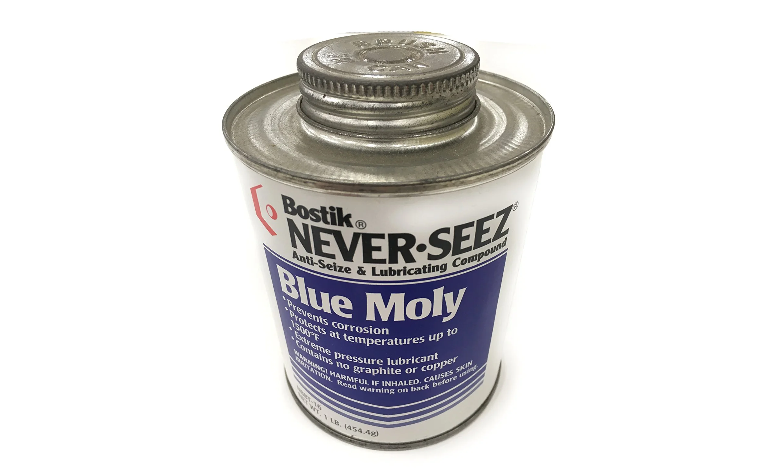 Never-Seez NBBT-16 Blue Moly Anti-Seize Compound, -150° to 1500°F, 1 lb Brush Top Can