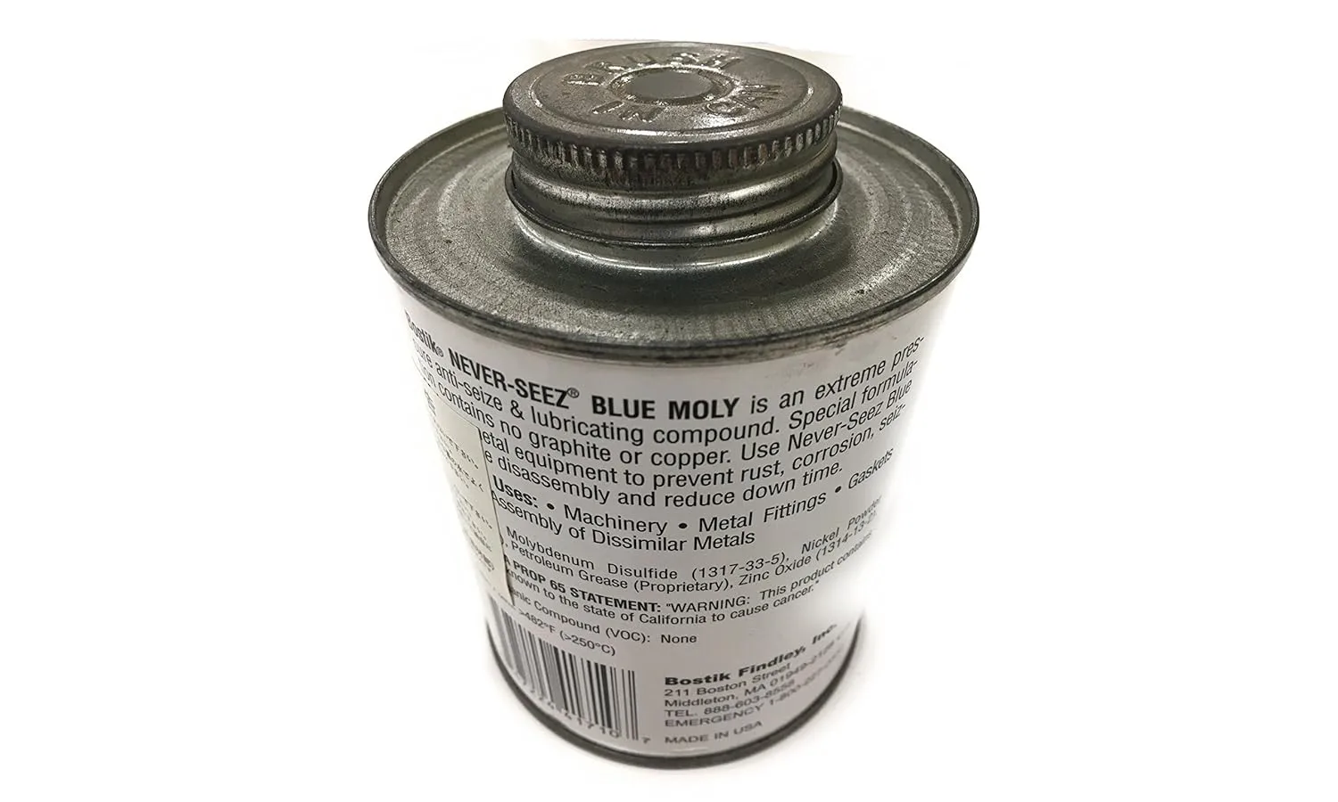 Never-Seez NBBT-16 Blue Moly Anti-Seize Compound, -150° to 1500°F, 1 lb Brush Top Can