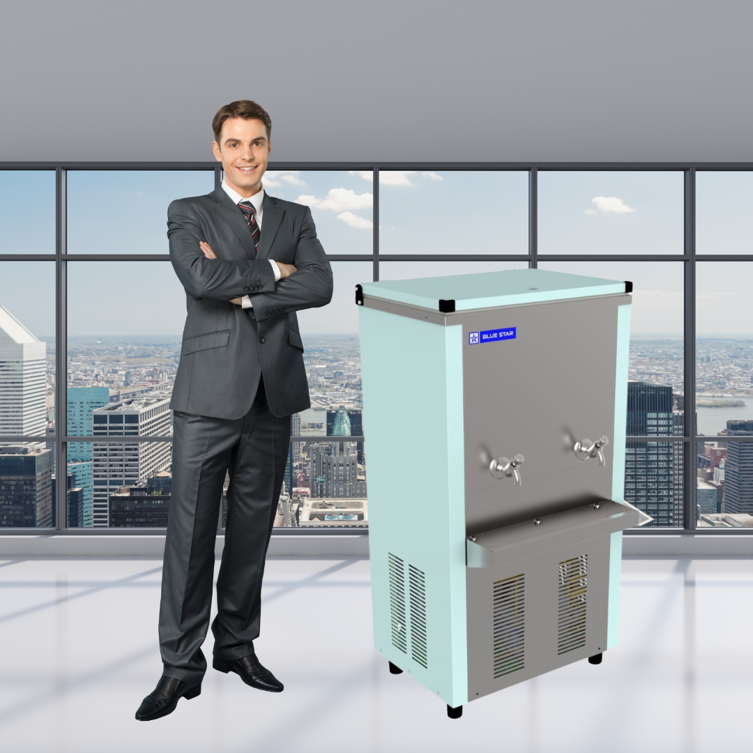 Large capacity Blue Star SWC6080PS water cooler, ideal for busy spaces.