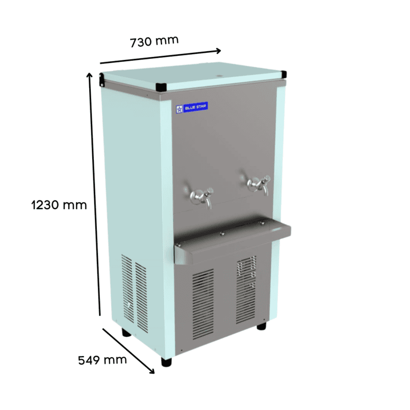 Dimension of Blue Star Storage Water Cooler SWC series-SWC60120PS