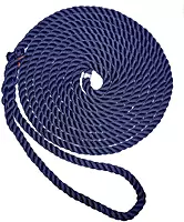 New England Ropes 1/2" Premium 3-Strand Dock Line - White w/Tracer - 15'