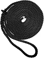 New England Ropes 1/2" Premium 3-Strand Dock Line - White w/Tracer - 35'