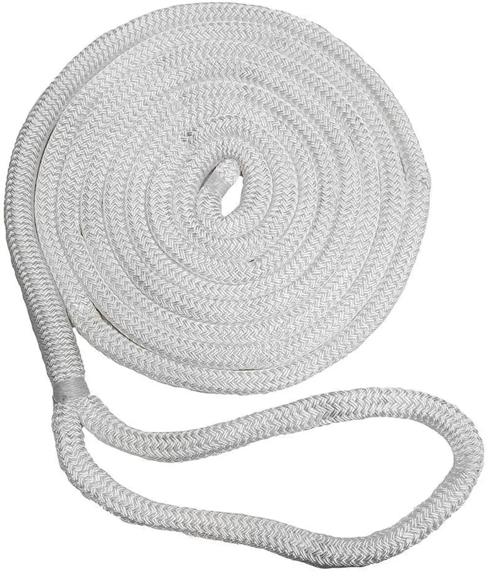New England Ropes 5/8" Double Braid Dock Line - White - 25'