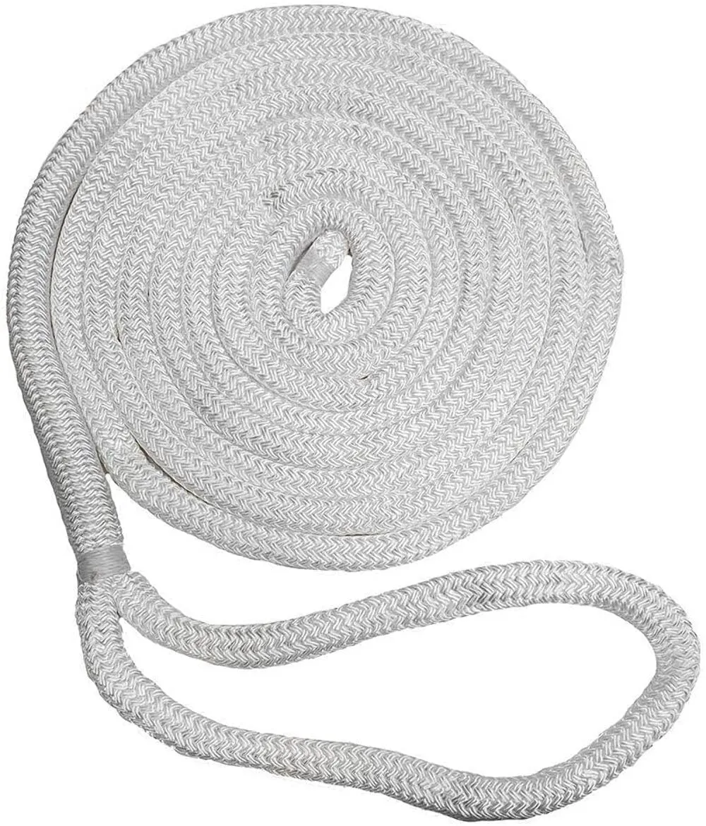 New England Ropes 1/2" Double Braid Dock Line - White - 25'