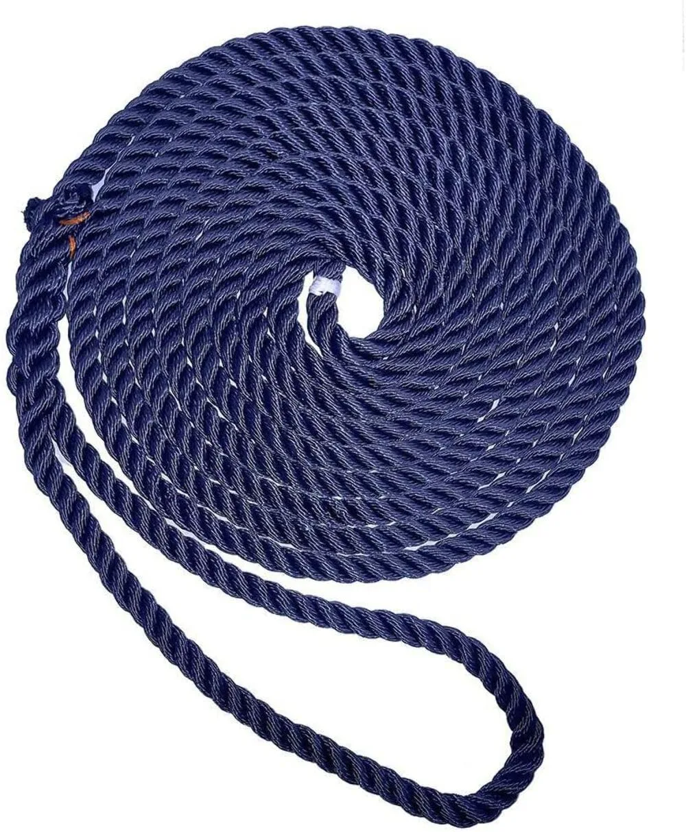 New England Ropes 1/2" Premium 3-Strand Dock Line - Navy Blue - 15'