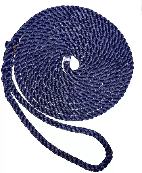 New England Ropes 1/2" Premium 3-Strand Dock Line - Navy Blue - 15'