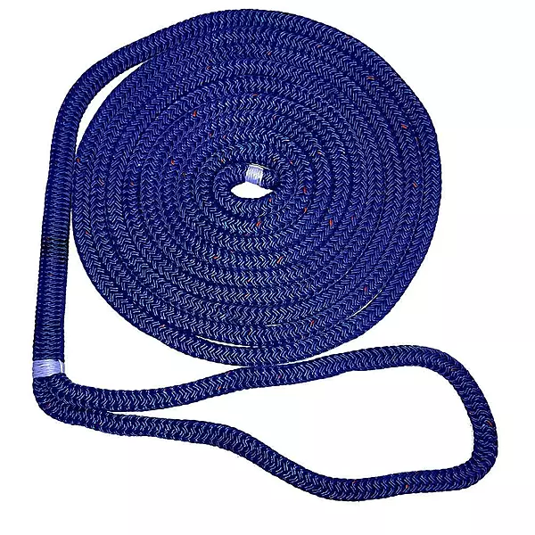 New England Ropes 1/2 X 15' Nylon Double Braid Dock Line - Blue w/Tracer