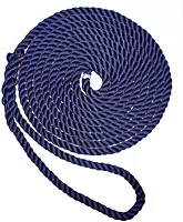 New England Ropes 3/8" Premium 3-Strand Dock Line - Navy Blue - 25'