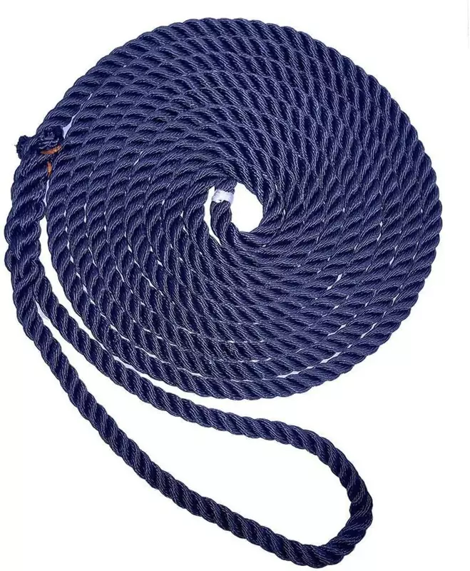 New England Ropes 3/8" Premium 3-Strand Dock Line - Navy Blue - 25'