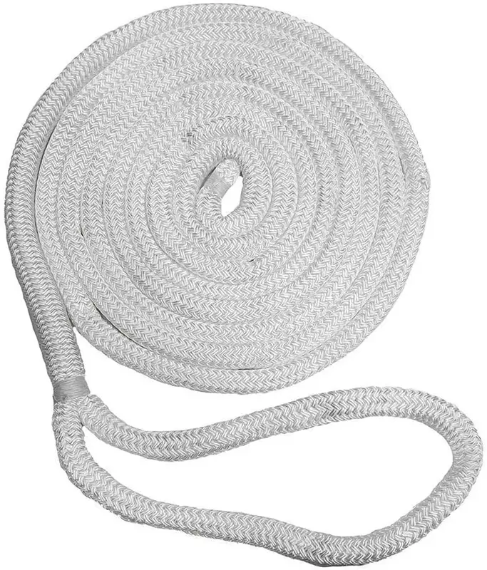 New England Ropes 5/8" Double Braid Dock Line - White - 25'