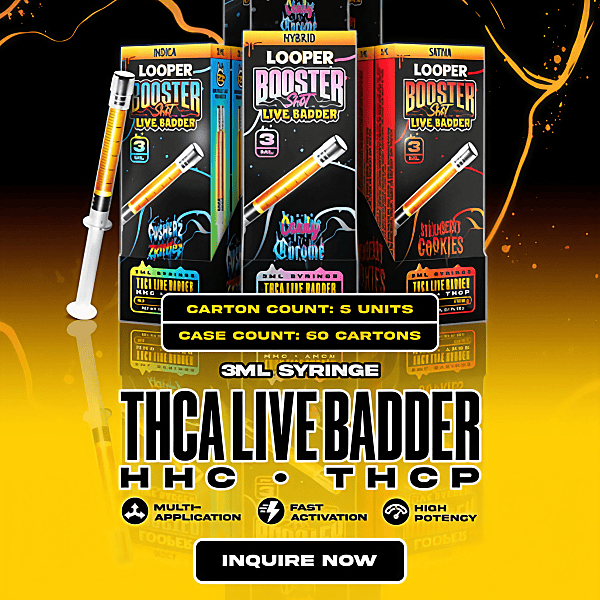 LOOPER BOOSTED SHOTS LIVE BADDER THCA+HHC+THCP 3ML SYRINGE